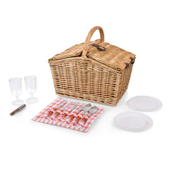 PICNIC TIME open dual lids revealing organized interior and secured tableware for convenience