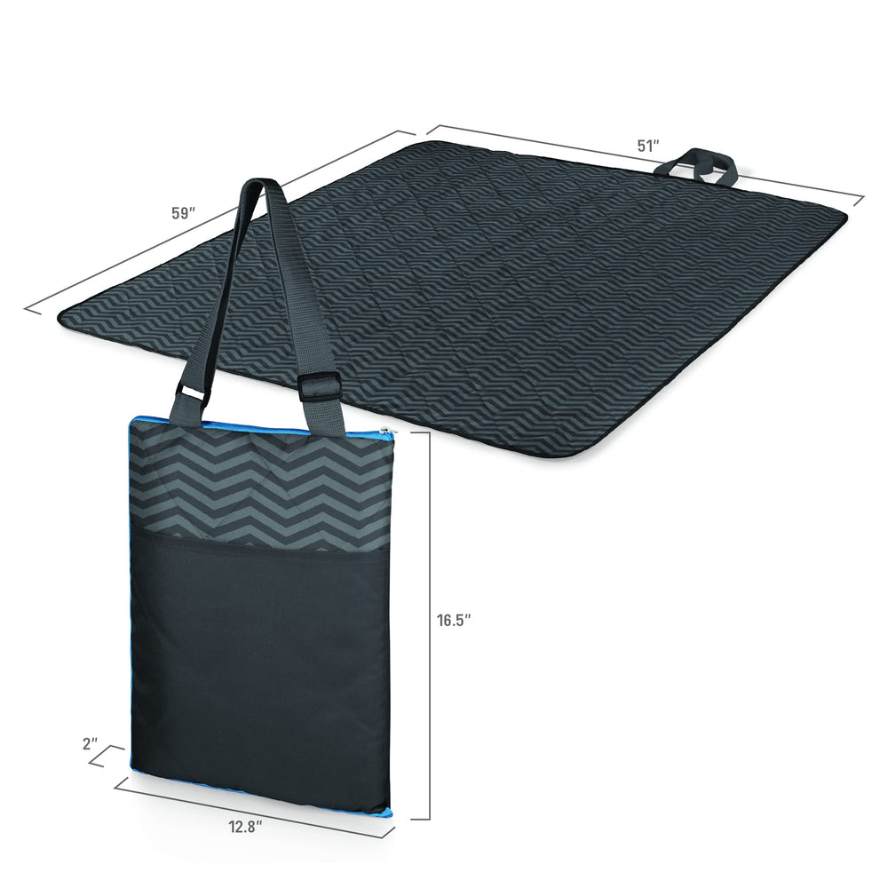 PICNIC TIME blanket in use at park with picnic items benefit setup convenience