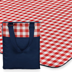 PICNIC TIME tote front view showing pocket and easy carrying convenience
