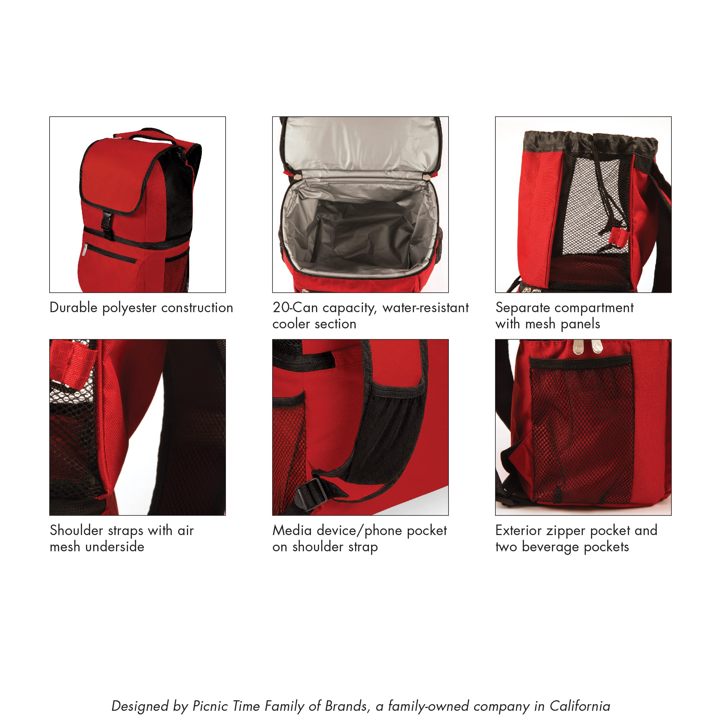 PICNIC TIME Zuma side beverage pockets holding bottles for easy reach