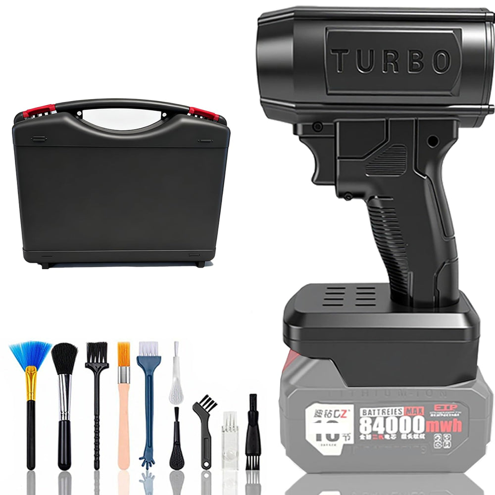 Piglulu Turbo Jet Blower front view showing compact ergonomic handle and controls for easy use