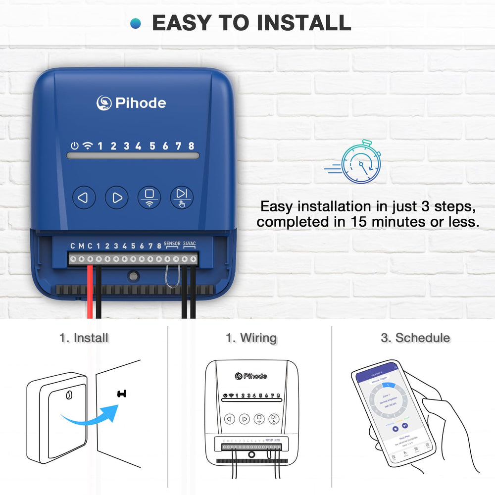 Pihode installed in backyard landscape providing efficient watering