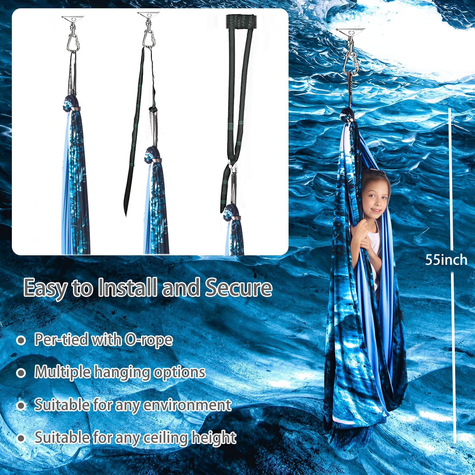 PikDos swing with adult and child for scale providing weight capacity