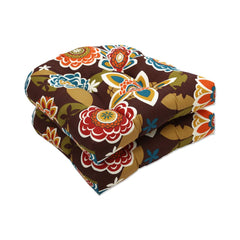 Pillow Perfect Annie front view showing brown orange floral pattern and neat sewn seams for stylish seating