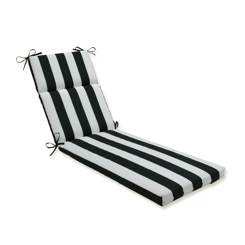 Pillow Perfect cabana stripe front view showing bold black white pattern and sleek finish