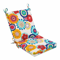 Pillow Perfect front view showing blue/ivory floral print and overall cushion benefit