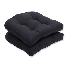 Pillow Perfect Fresco Black front view showing tufted seat and rounded corners for style