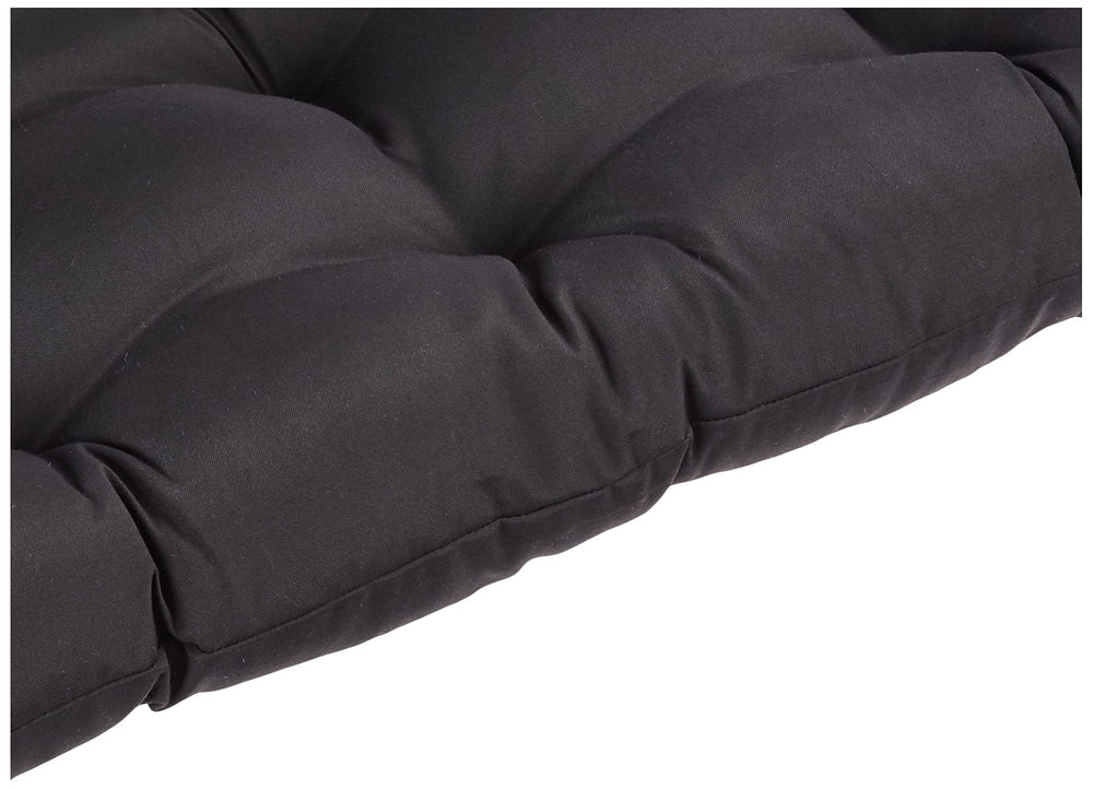 Pillow Perfect Fresco Black beside ruler showing accurate 19x44 sizing