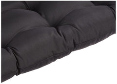 Pillow Perfect Fresco Black beside ruler showing accurate 19x44 sizing