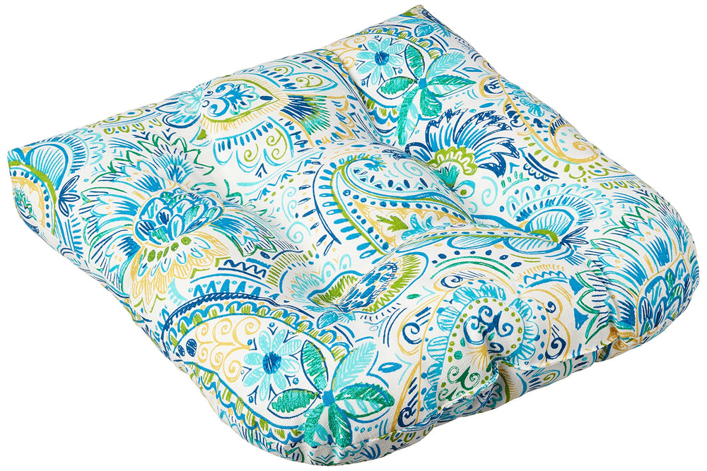 Pillow Perfect set styled on porch bench creating coordinated seating