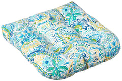 Pillow Perfect set styled on porch bench creating coordinated seating
