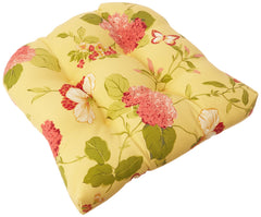 Pillow Perfect front view showing floral cushion on chair adds lively patio color