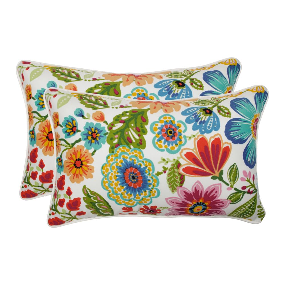 Pillow Perfect Gregoire front view showing bright floral print and color contrast