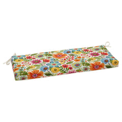 Pillow Perfect front view showing bright floral pattern and neat square corners