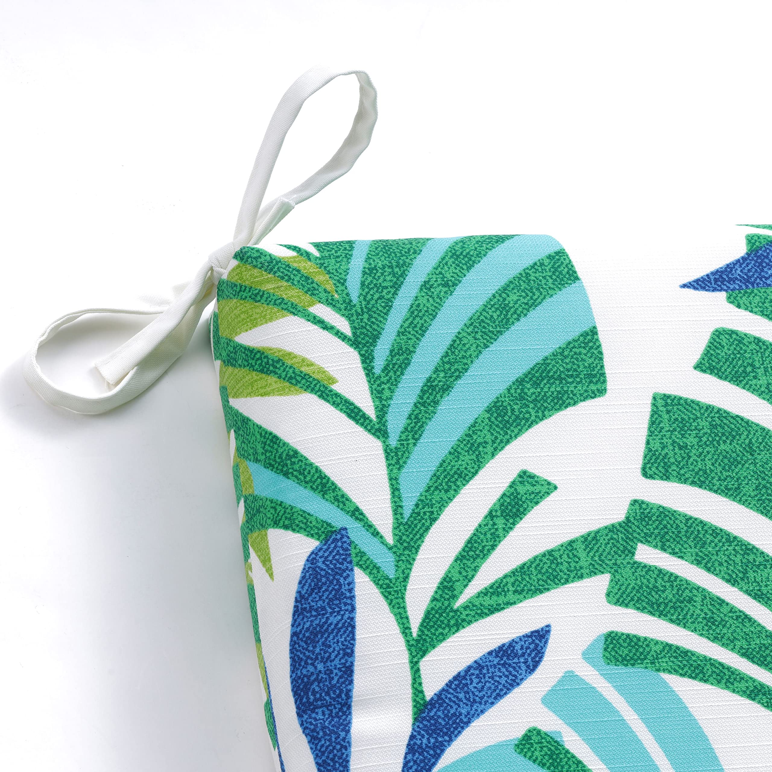 Pillow Perfect Islamorada fabric close-up highlighting slub texture and fade-resistant print for long-lasting color