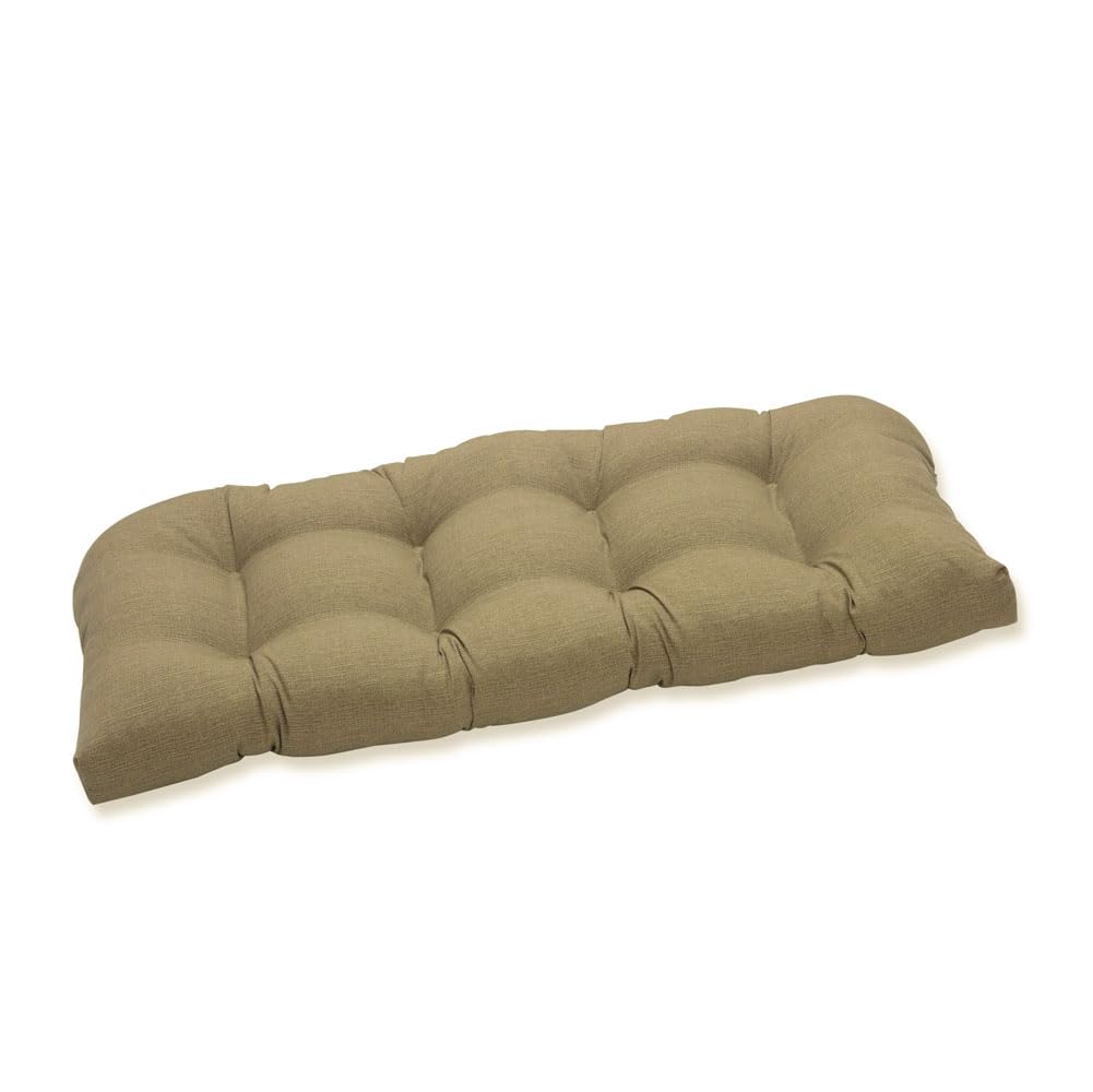 Pillow Perfect front view of tan Monti Chino cushion showing tufted comfort