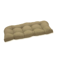 Pillow Perfect front view of tan Monti Chino cushion showing tufted comfort
