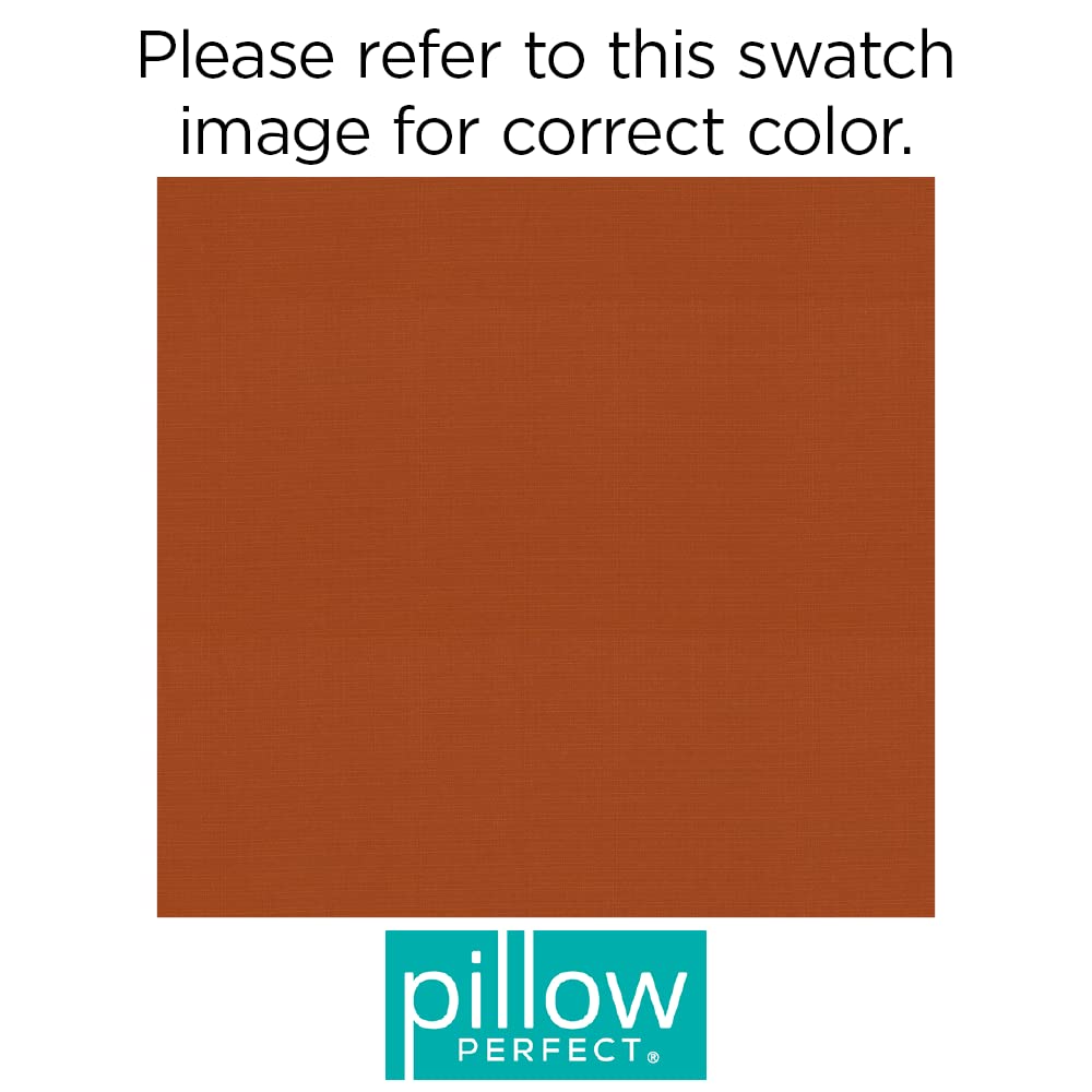 Pillow Perfect cushion beside measuring tape showing 19-inch dimensions for accurate sizing