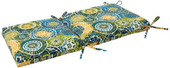 Pillow Perfect Omnia Lagoon close-up of mandala print revealing durable fabric texture