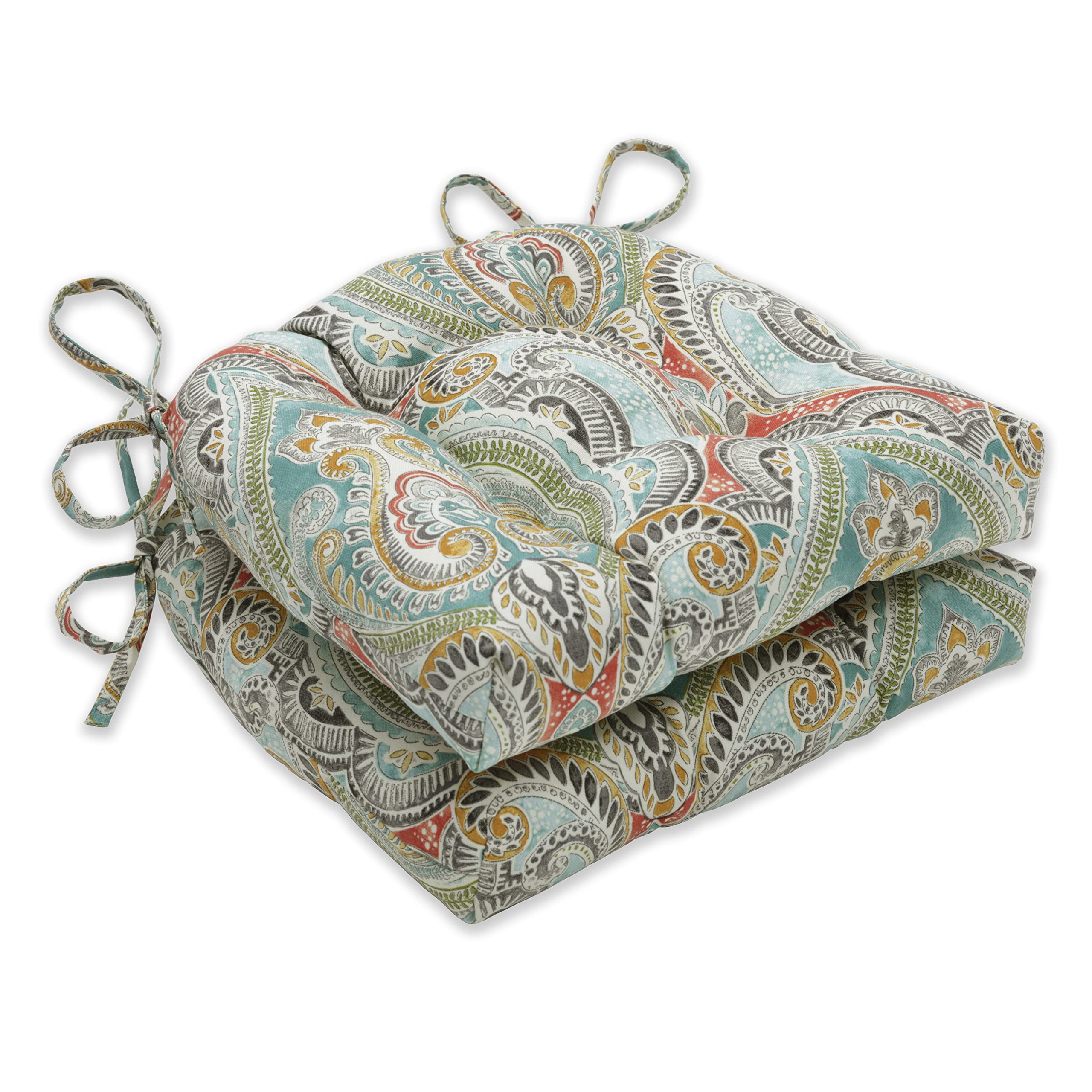 Pillow Perfect front view of paisley cushion set showing pattern and colors, adds style