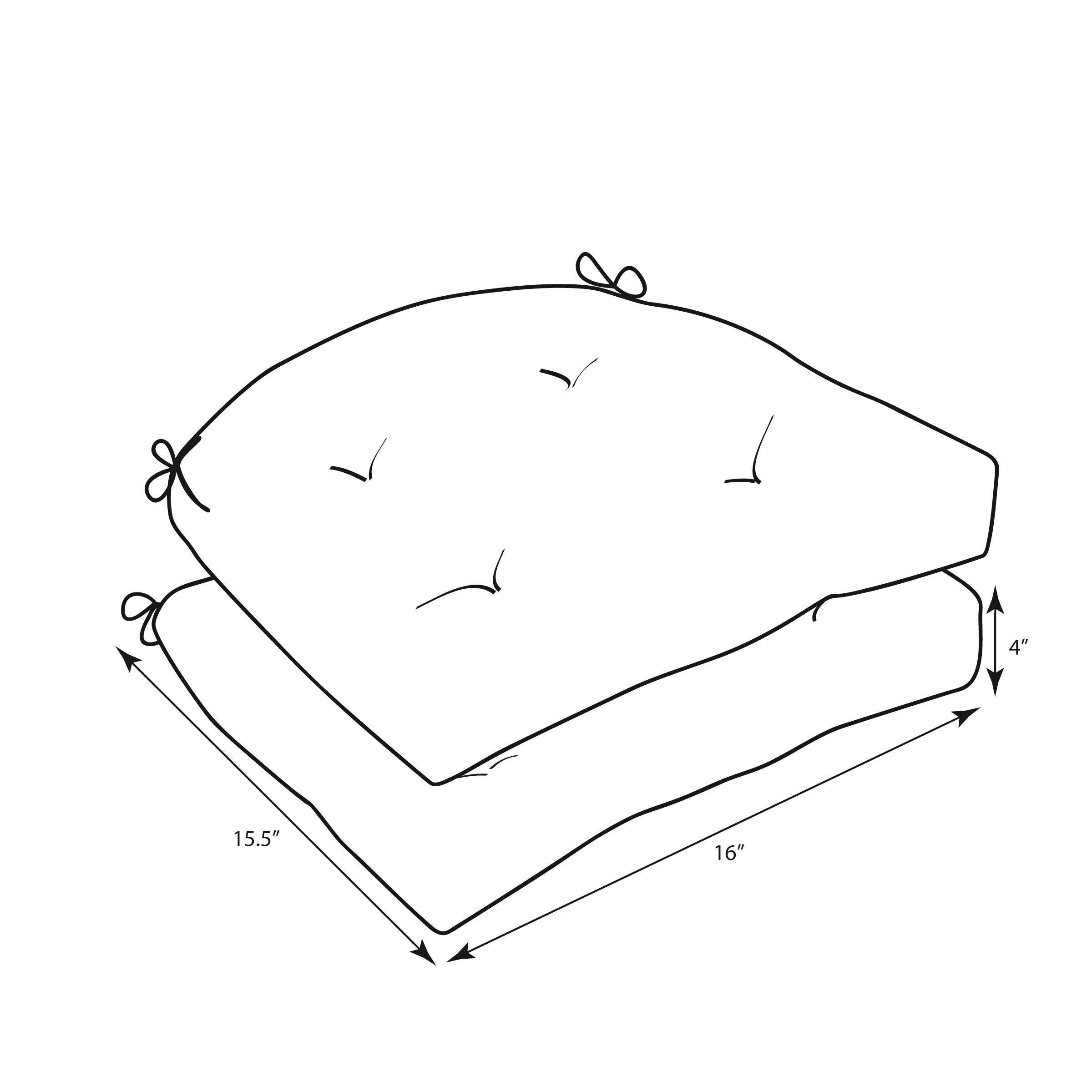 Pillow Perfect cushion tied to patio chair in outdoor setting, keeps seat comfortable