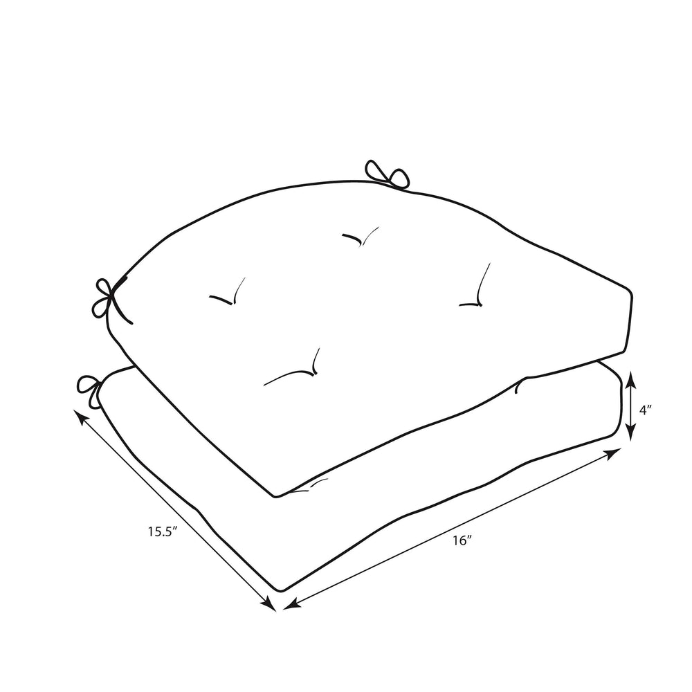 Pillow Perfect cushion tied to patio chair in outdoor setting, keeps seat comfortable