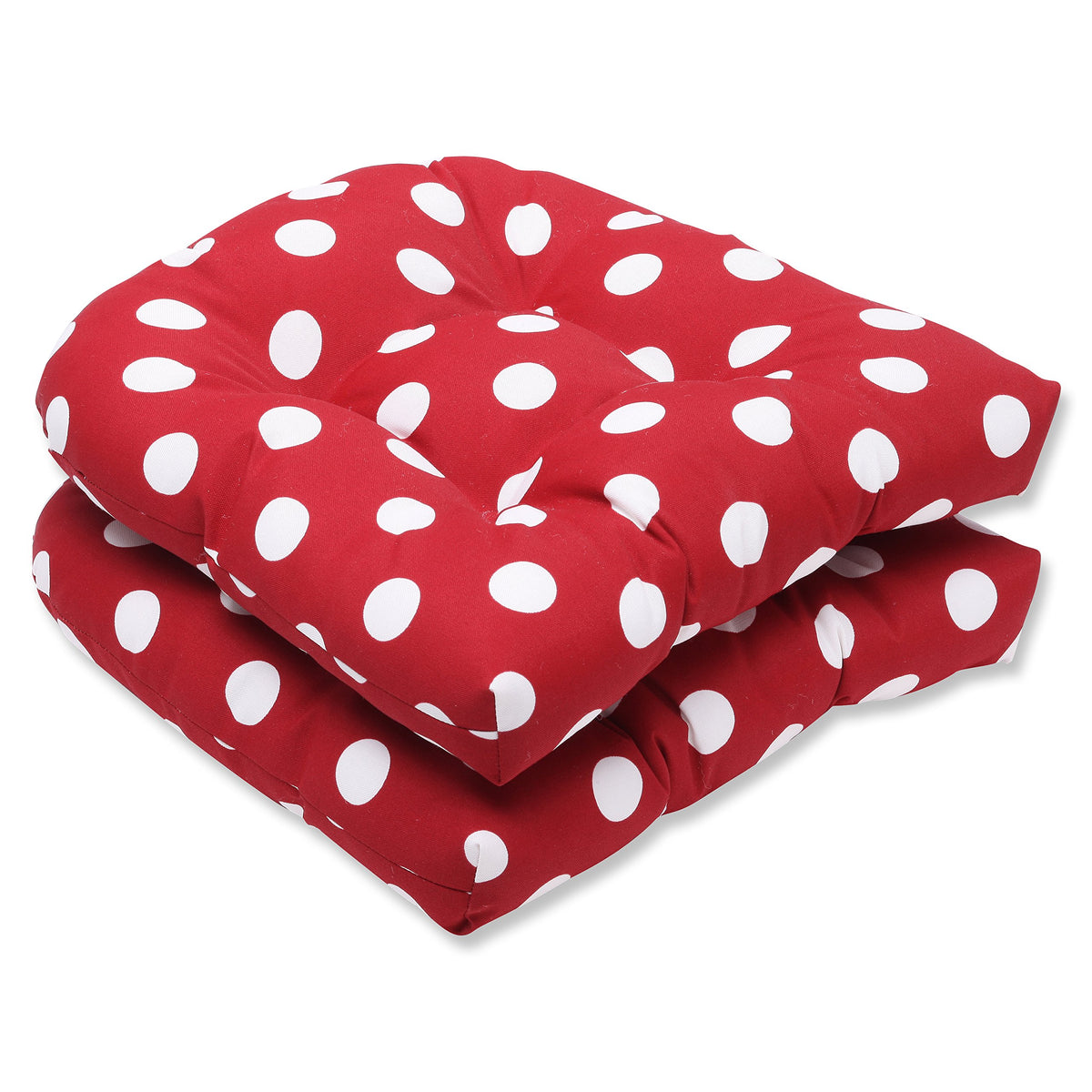Pillow Perfect polka dot red cushions front view showing bright pattern and neat finish for instant color