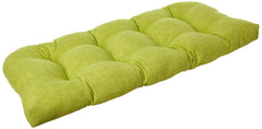 Pillow Perfect front view of green tufted loveseat cushion showing tailored finish and comfort