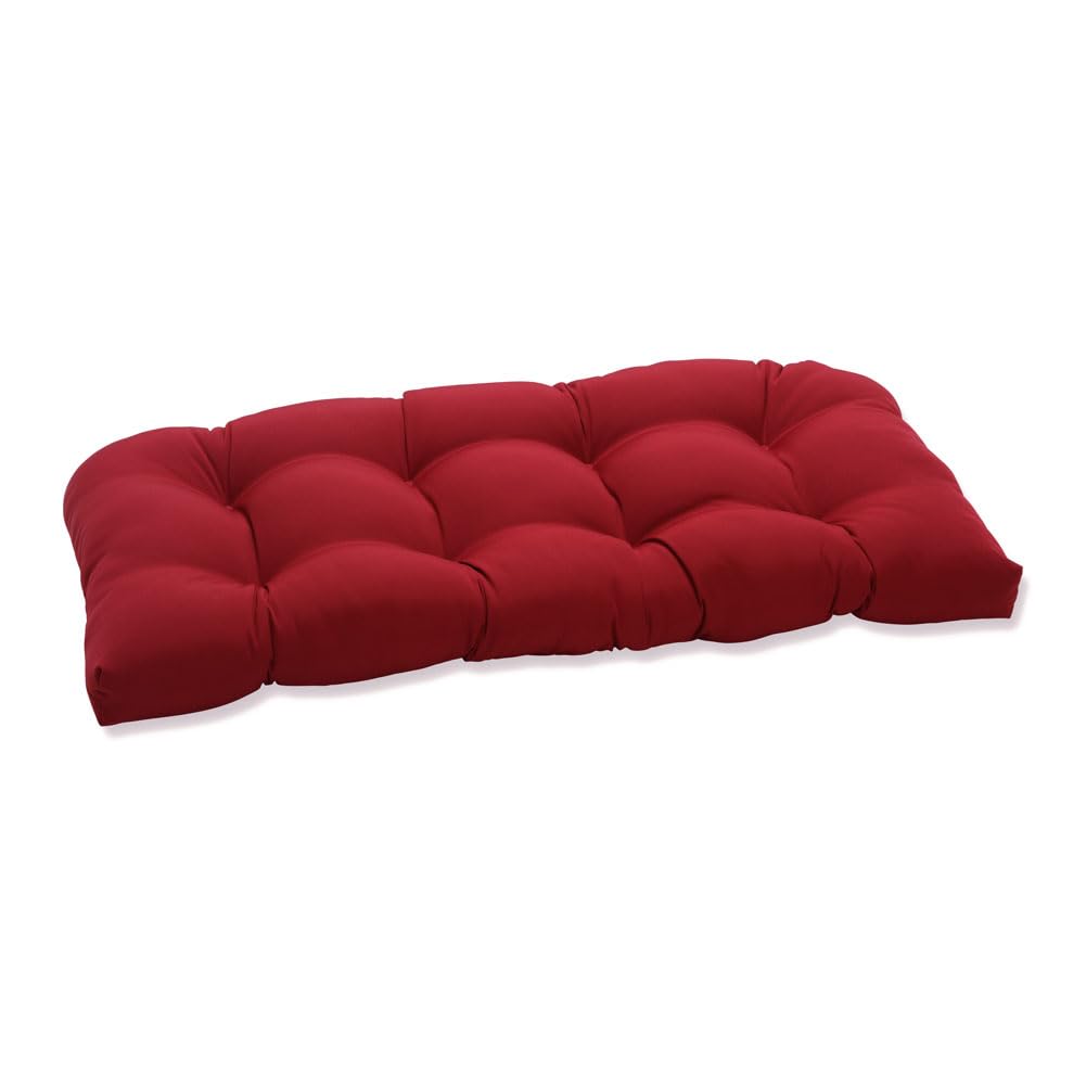 Pillow Perfect Pompeii front view showing bold red color and tufted comfort