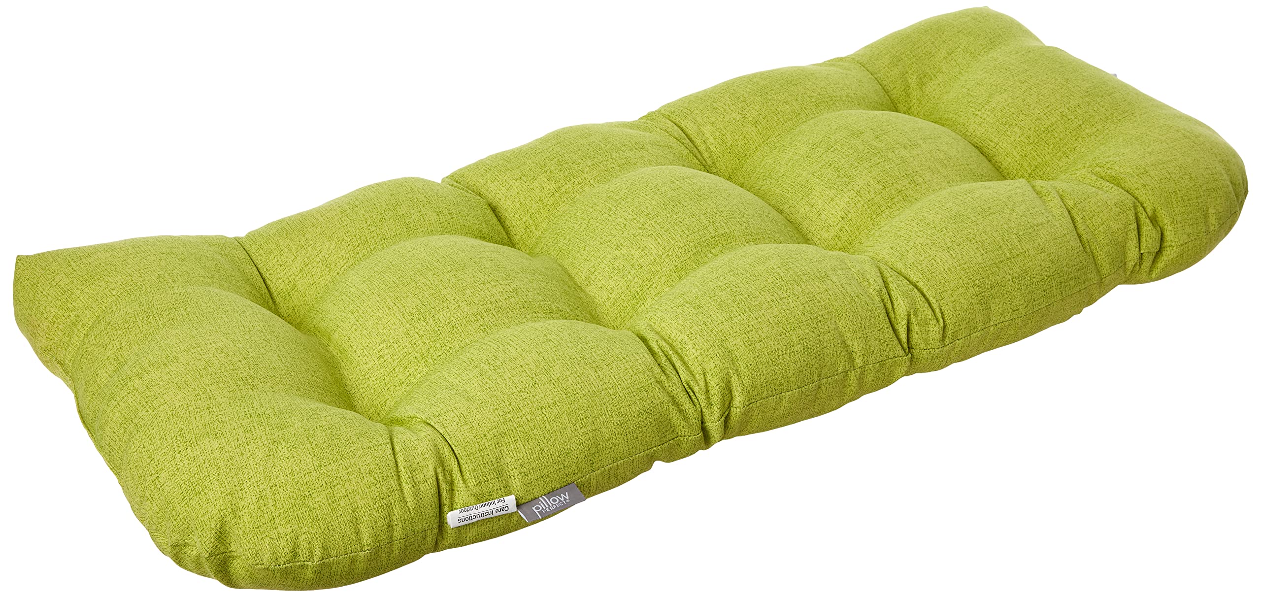 Pillow Perfect close-up of Baja Linen Lime weave texture highlighting durable weather-resistant fabric