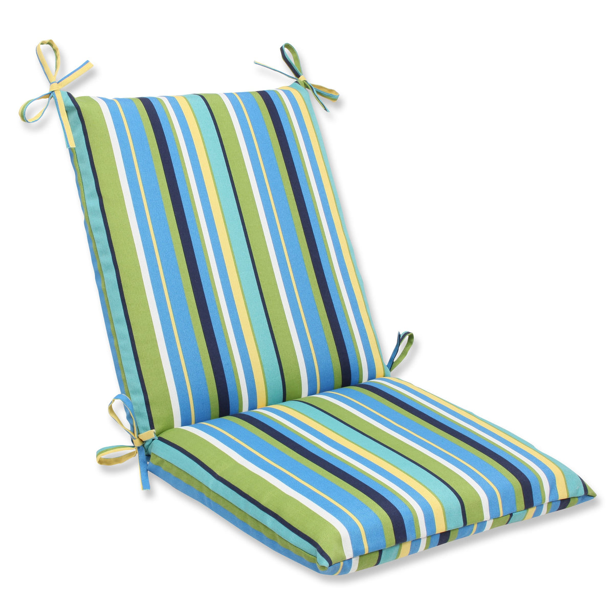 Pillow Perfect front view of striped cushion showing vibrant colors and neat fit