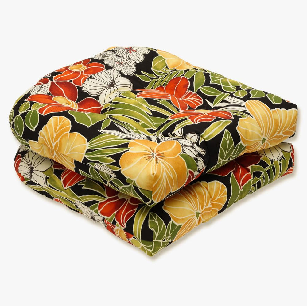 Pillow Perfect front view showing tropical floral pattern and bold colors for outdoor styling