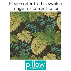 Pillow Perfect close-up tuft and fabric texture highlighting durable outdoor material and vivid foliage print