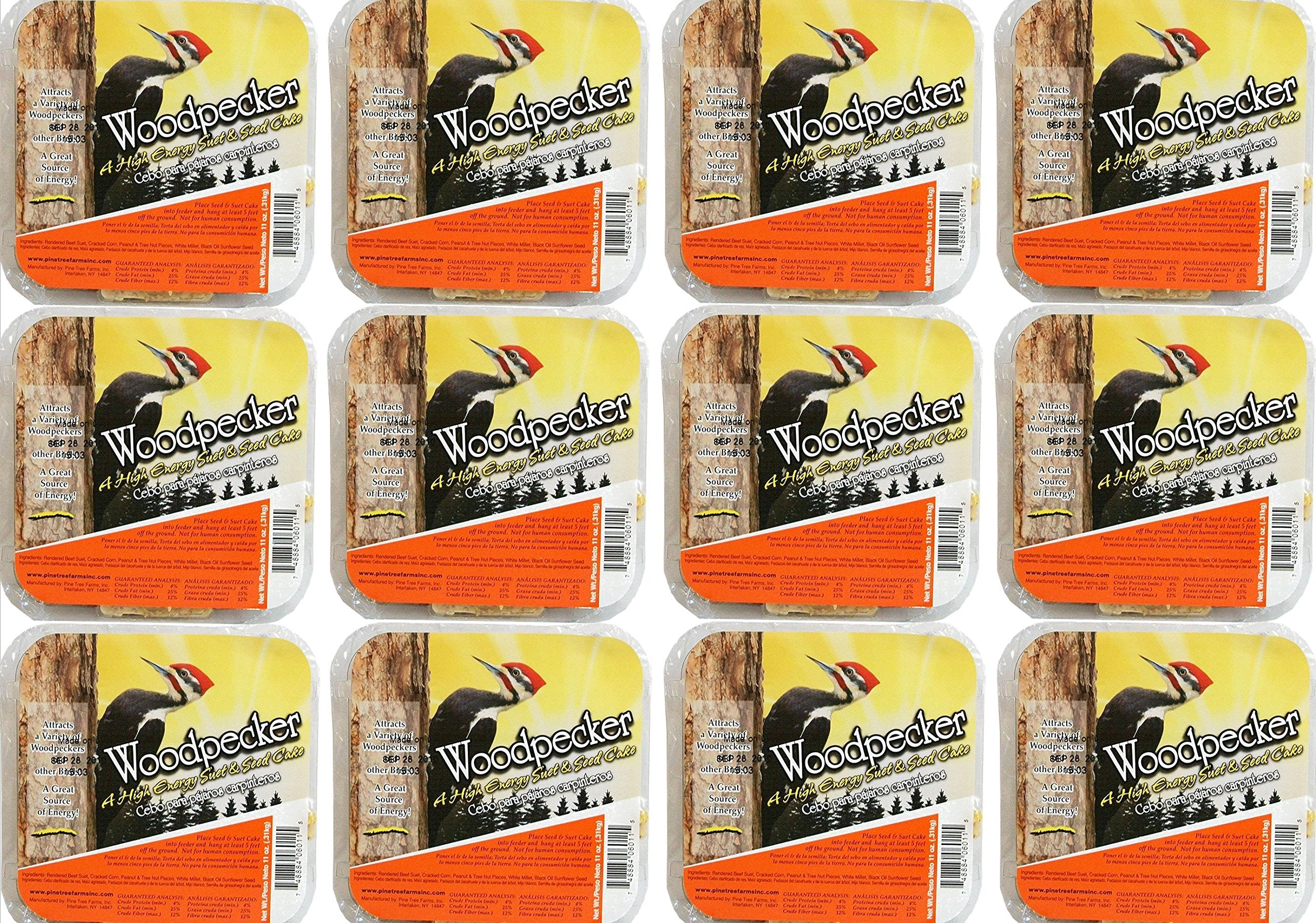 Pine Tree Farms close-up of suet cake texture highlighting seeds and nuts that attract birds