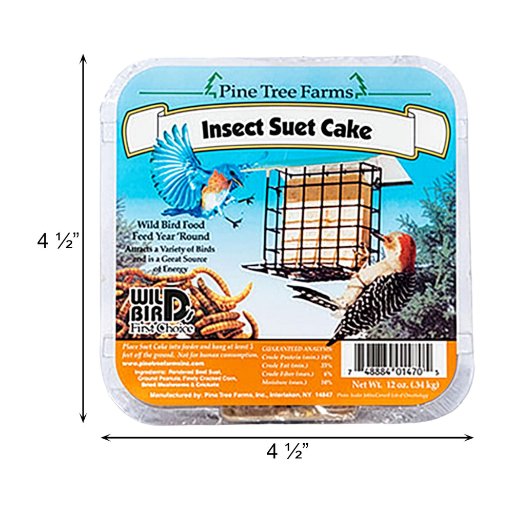 Pine Tree Farms cake placed in standard suet feeder attracts varied species