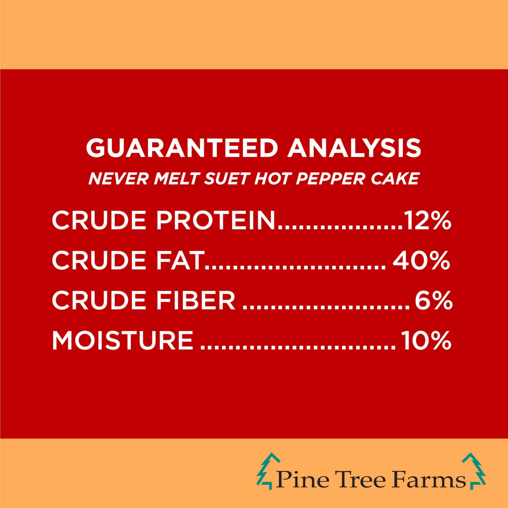 Pine Tree Farms label close-up highlighting no-melt formula and ingredients