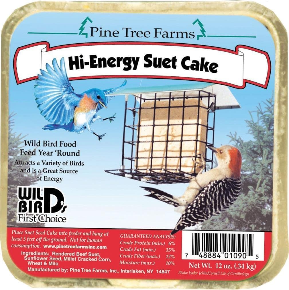 pine tree farms front packaging showing 12 suet cakes and bulk supply benefit