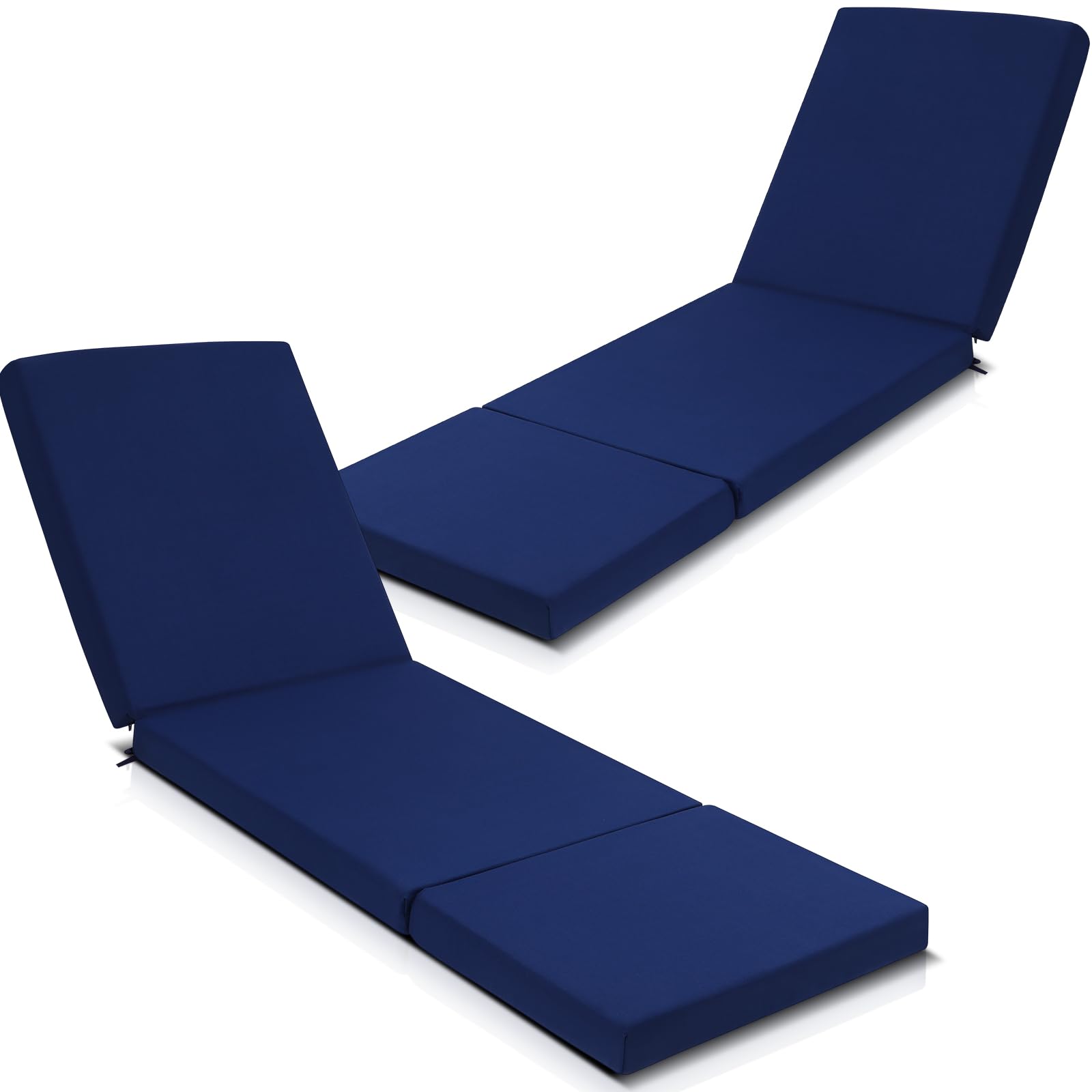 Pinkunn front view of navy chaise lounge cushions showing neat fit and color