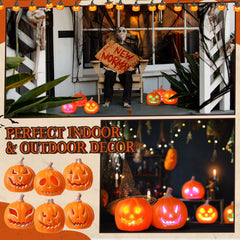 Pinkunn pumpkin size comparison next to hand showing compact 5.25-inch scale and easy placement