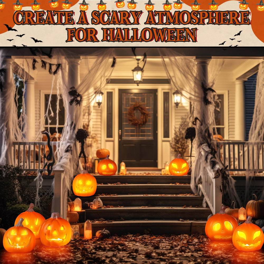 pinkunn stacked pumpkins in storage saving space and ready for next Halloween season