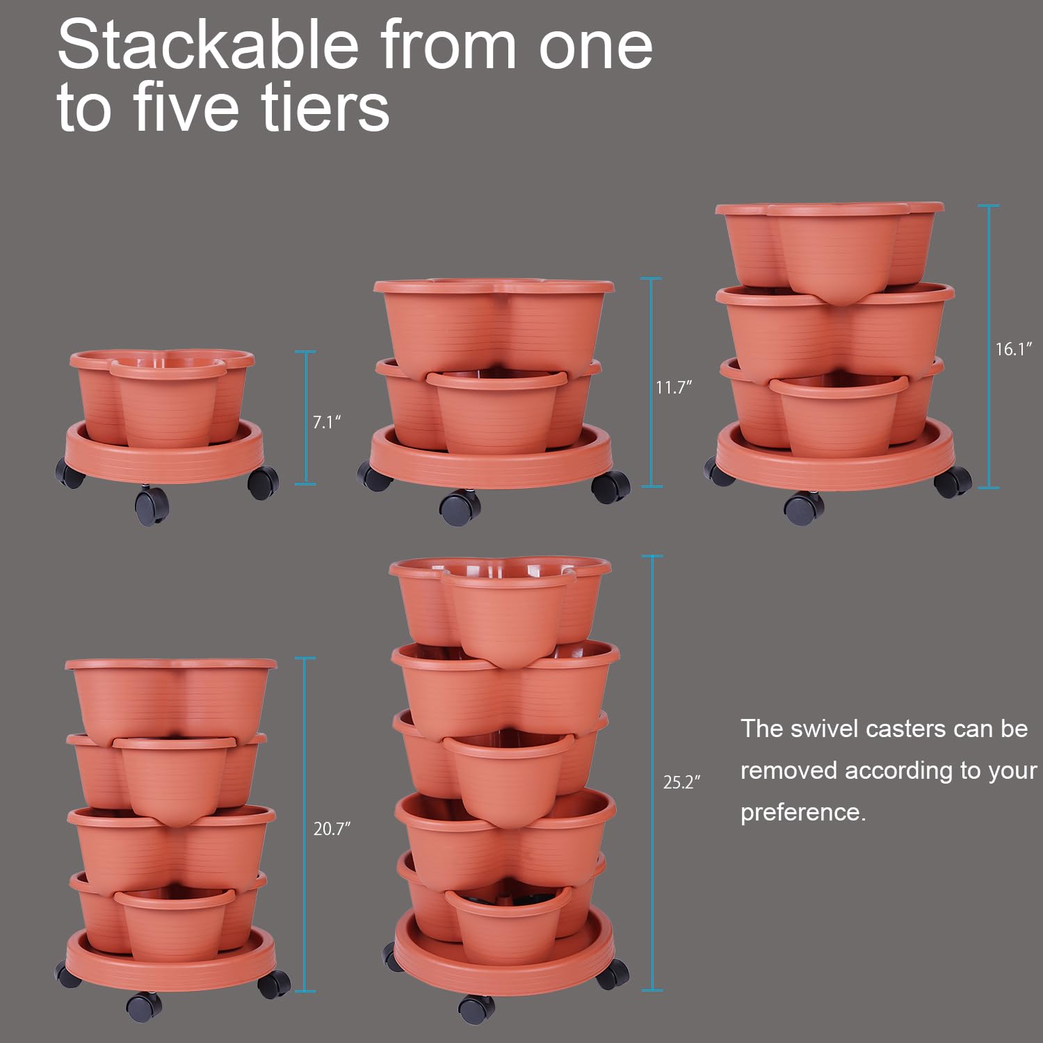 Pinky Family base with optional swivel casters for easy movement and positioning