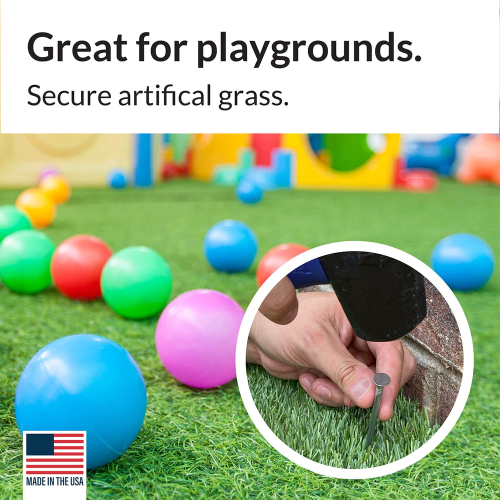 Pinnacle Mercantile stakes securing backyard turf for safety and neat look