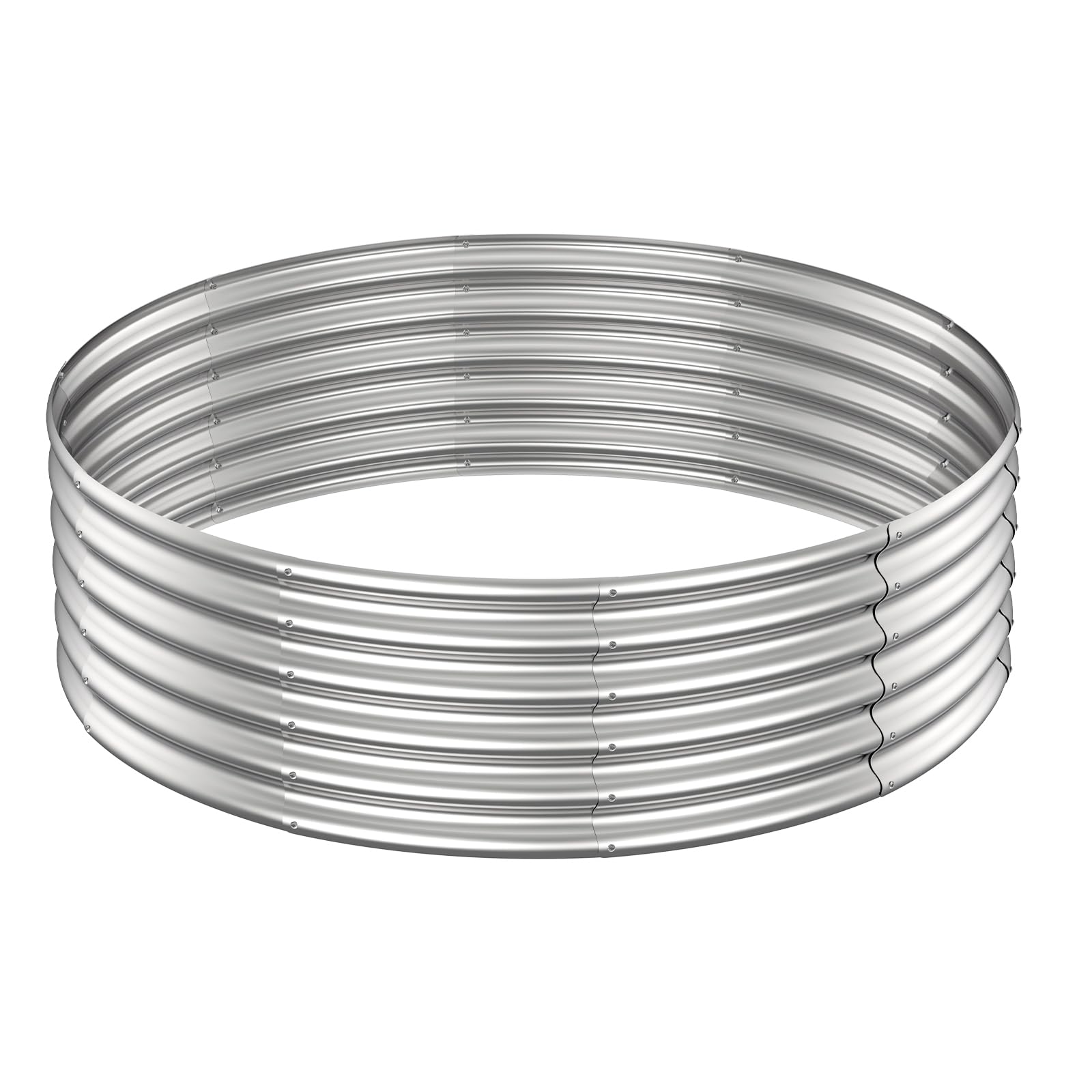 PINPON front view of fire pit ring showing sturdy galvanized construction and durable design