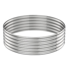 PINPON front view of fire pit ring showing sturdy galvanized construction and durable design