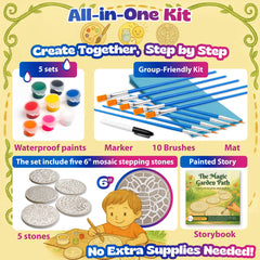 Pinwheel Crafts vibrant paint palette with brushes showing precise color control benefit