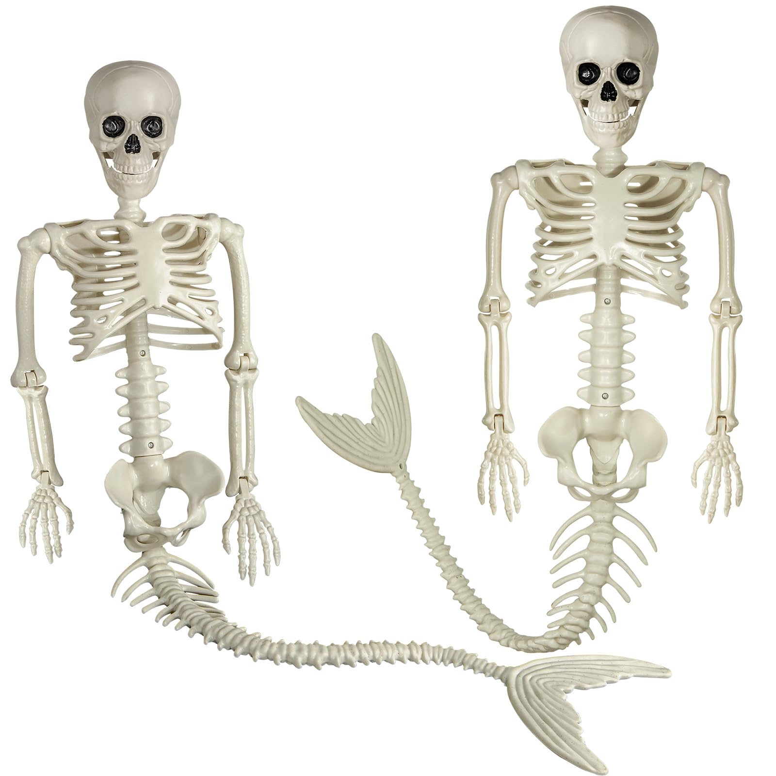 Pipilily mermaid skeleton front view showing full-body pose and spooky impact