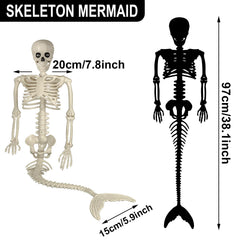 Pipilily mermaid skeleton on porch illustrating atmospheric Halloween décor