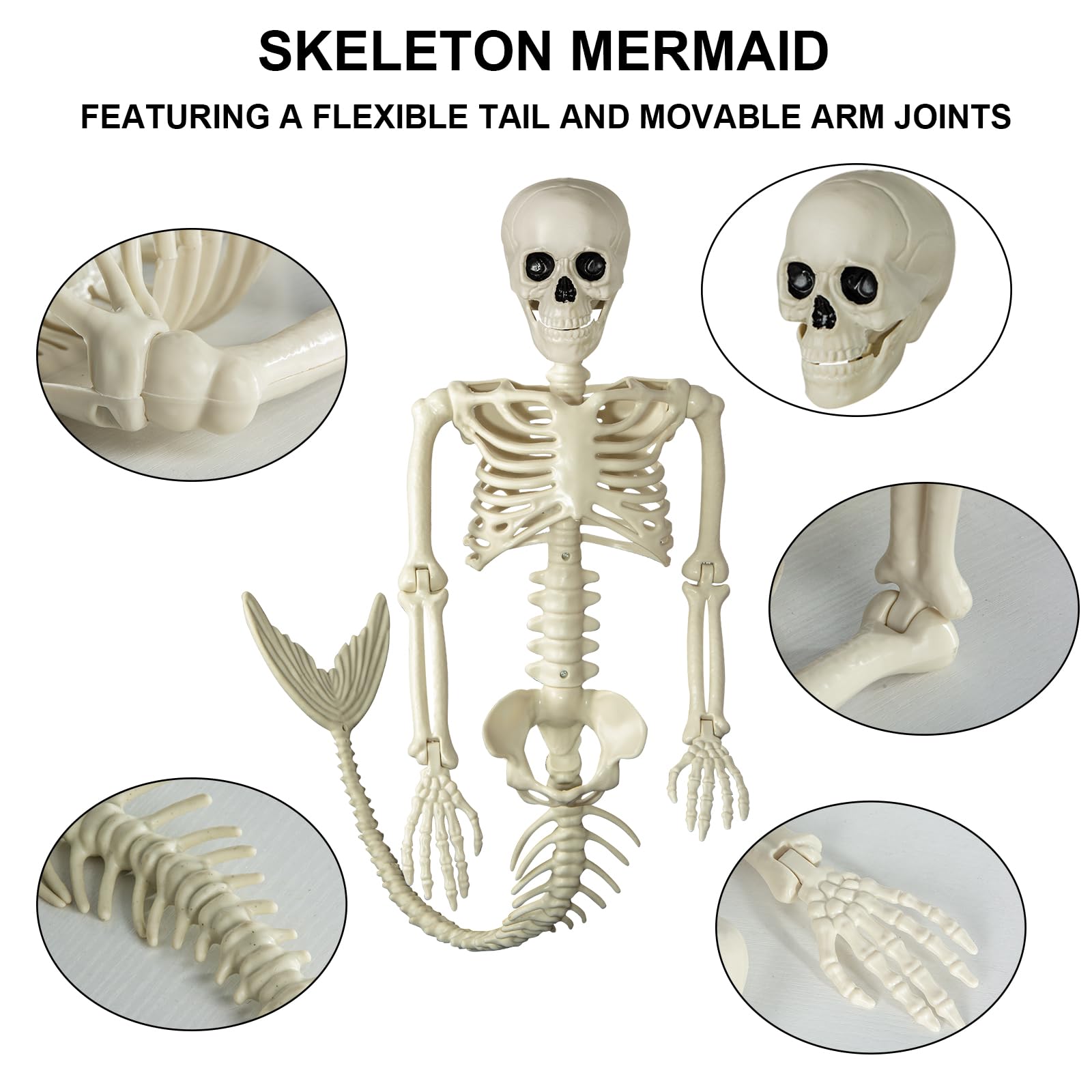 Pipilily two mermaid skeletons sitting together for paired display ideas