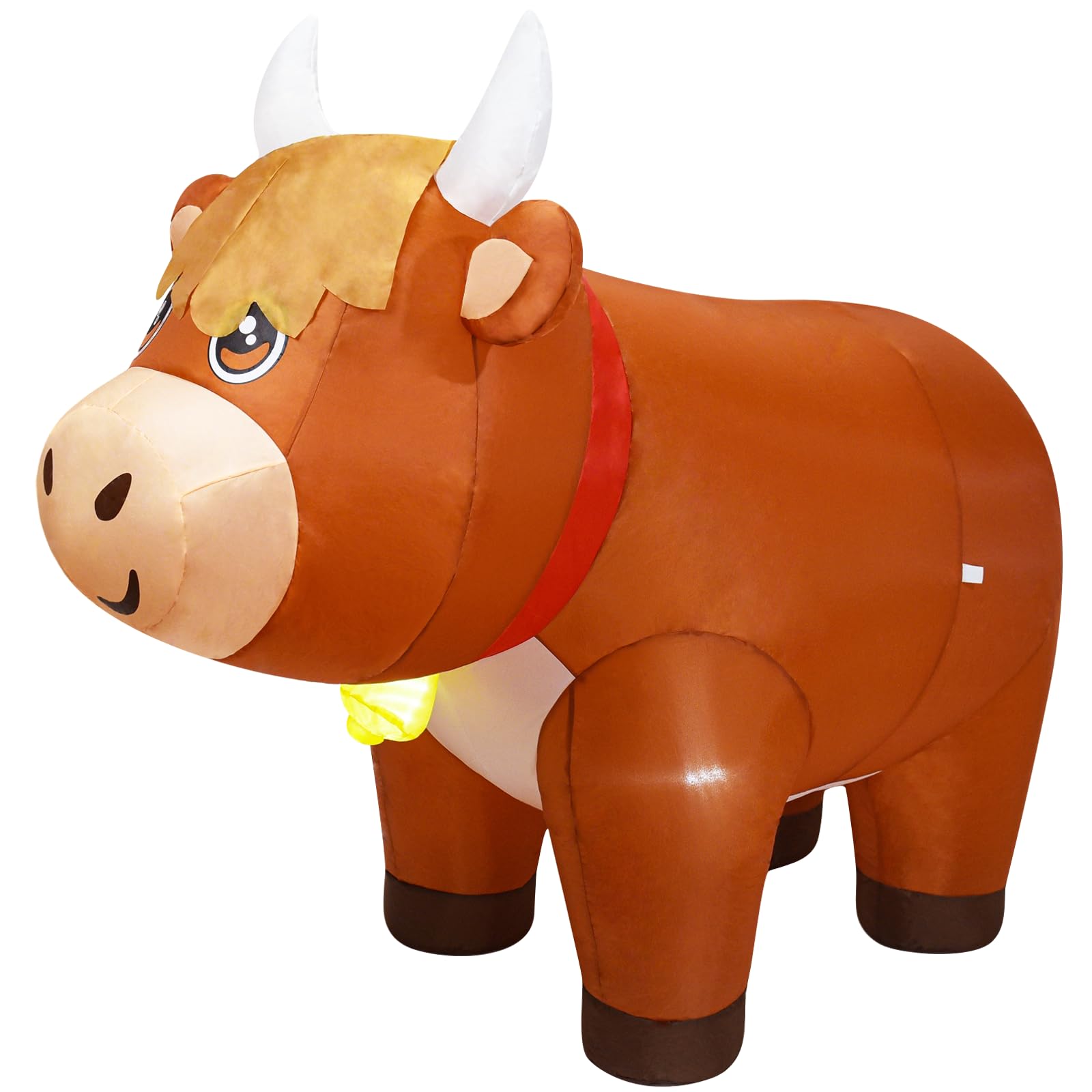 PIPIMOUSE Highland cow in backyard party setting boosting festive atmosphere