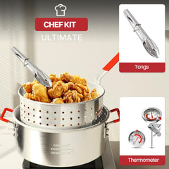 Pipopa perforated strainer basket seated inside pot for easy draining and safe lifting